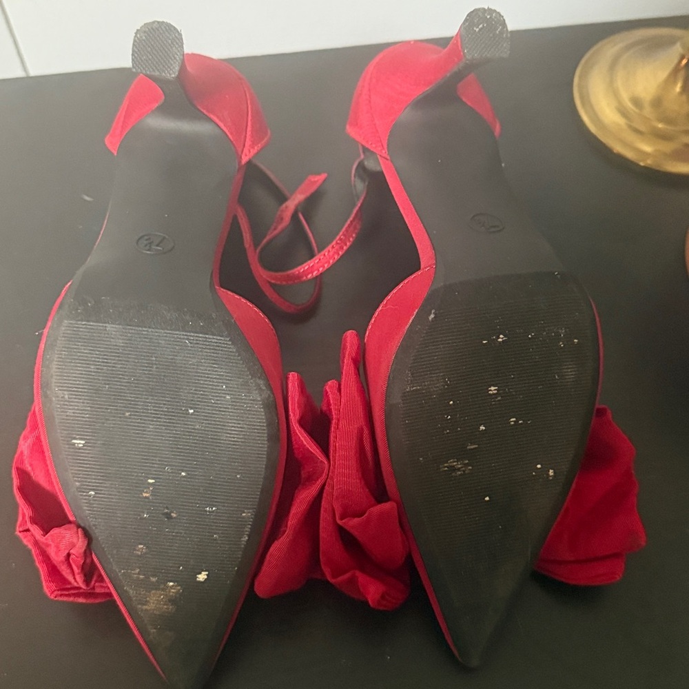 A New Day Red Women's Heels with Bow Accent - Picture 3 of 3